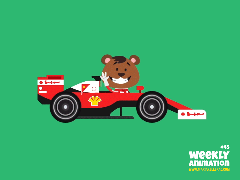 F1 driver animacion animation bear driver f1 ferrari formula1 illustration mexico racing speed velocidad