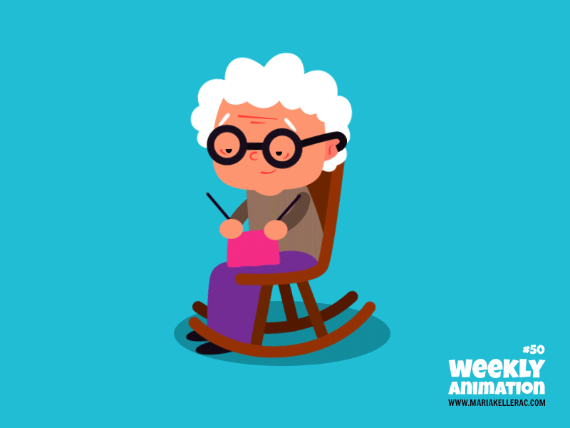 Grandma abuelita animacion animation cartoon grandma illustration kids knit mexico tejer