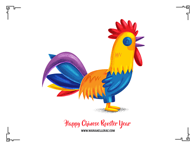 Rooster Year cartoon chinese chino colorful colorido gallo illustration mexico new year rooster