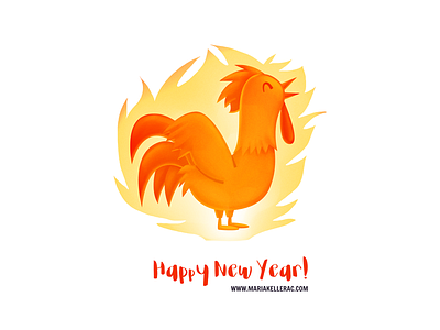 Fire Rooster chinese chino fire fuego gallo illustration ilustracion lunar mexico rooster