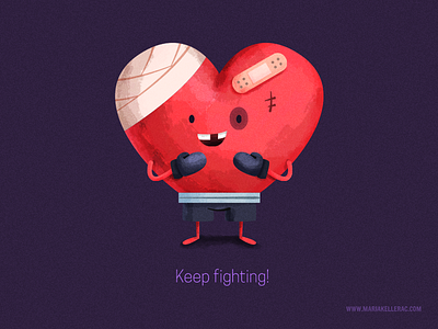Keep fighting! boxing cartoon corazon fight hearth illustracion illustration mexico san valentin valentine