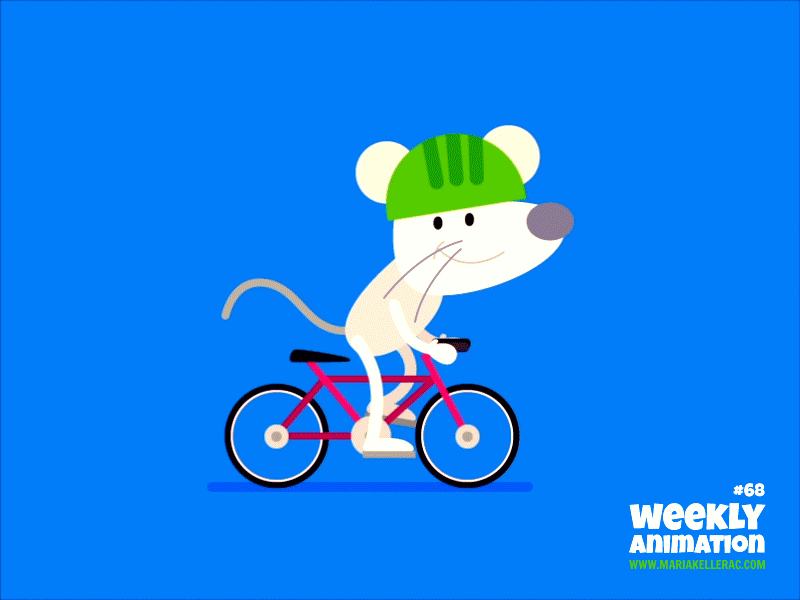 Mouse in bicycle animacion animation bicycle character children cute kids mexico mouse raton sports