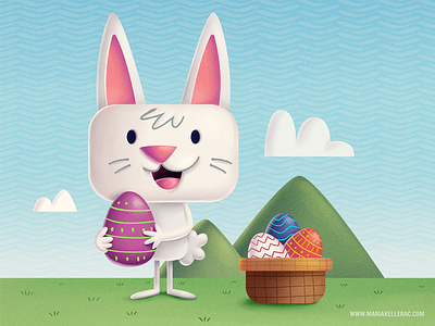 Happy Easter bunny character children easter eggs huevos hunt kids mexico pascua personajes rabbit