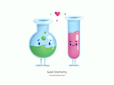 Good Chemistry amor caricatura cartoon character chemistry cute kids love mexico quimica