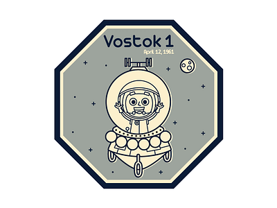 Vostok 1 cartoon children dreams illustration kids mexico patch russia space vostok yuri