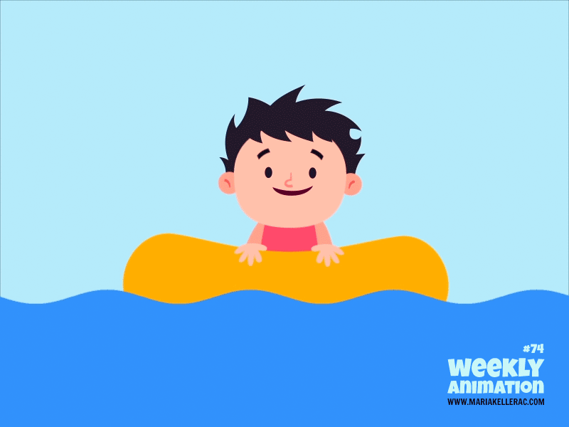 Splash agua animacion animation boat children float illustration kids mexico water