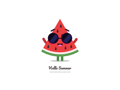 Hello Summer illustration ilustracion mexico sandia summer sunglasses verano watermelon