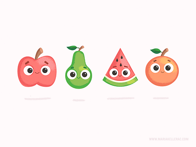 Fruits apple baby characters cute fruits illustration kids mexico orange pear watermelon