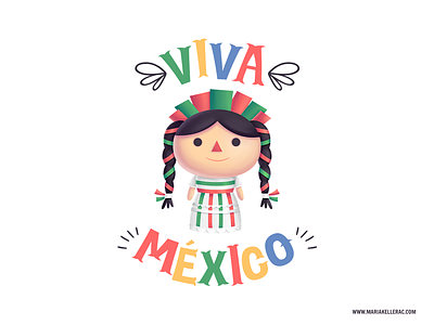 Viva Mexico culture doll illustration ilustracion independence mexico muneca rag trapo viva