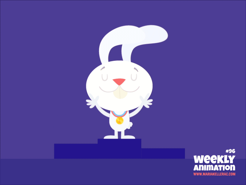 Winner animation baby bunny children ganador kids medal mexico rabbit winner