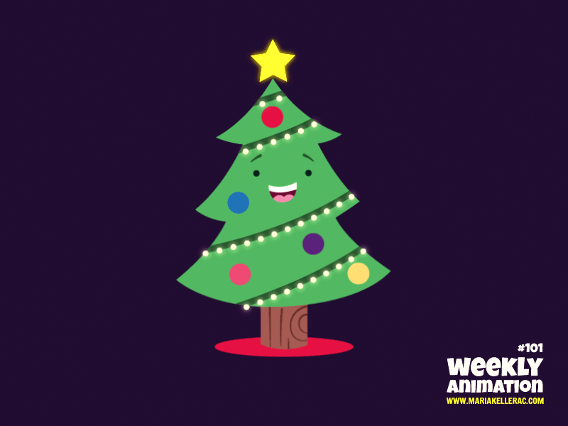 Dancing Christmas tree animacion animation arbol christmas cute dance kids lights navidad tree
