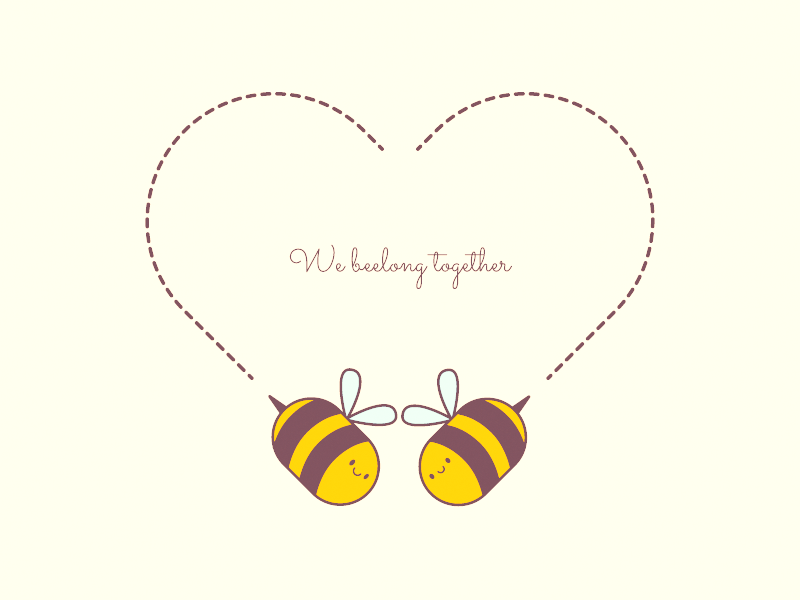 We Beelong Together abejas bee bees belong children cute illustration kids mexico san valentin valentines