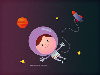 Astronaut astroanut character children espacio illustration imaginación imagination kids mexico space