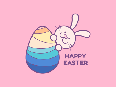 Happy Easter bunny children colorful cute easter egg illustration ilustración kids mexico pascua rabbit