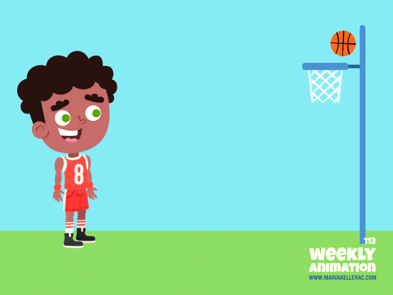 Basketball Boy animation ball basketball. kids characters children cute hoop illustration jump mexico