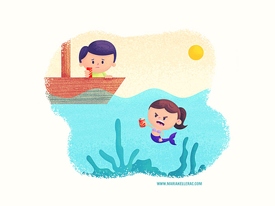 Why not be kind boat cartoon children cue environment illustration kids mermaid mermay mexico regret