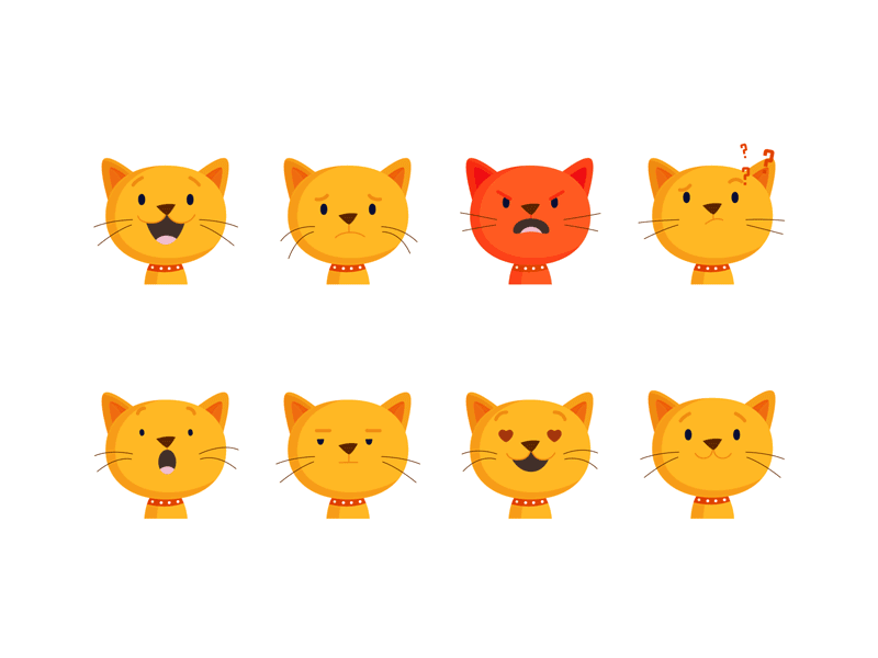 Cat emoticons angry animation cartoon cat emoji emoticons gato icons illustration kids mexico social