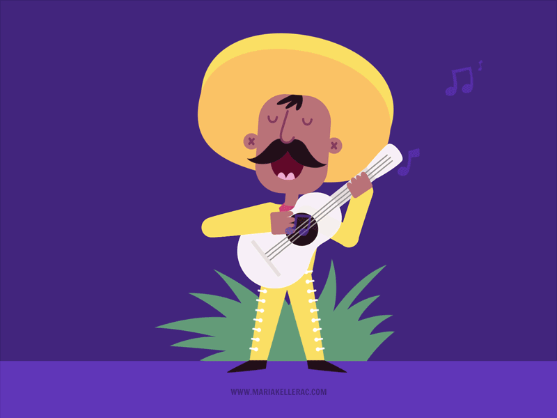 Mariachi! after affects animacion animation characters design gif illustration mariachi mexico music