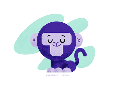 Happy monkey cartoon character children cute illustration kids mexico monkey mono