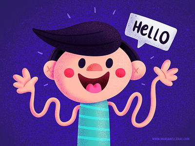 Hello! cartoon character children cute hello hola illustration ilustracion kids mexico