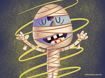 Mummy boo cartoon characters children halloween illustration kidlitart mexico mummy procreate