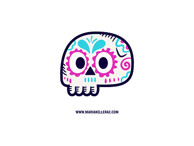 Calavera Sticker calavera colorful diademuertos illustration mexico simple skull sticker sugarskull vector