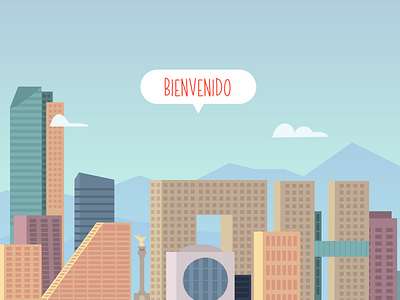 Mexico City app buildings cdmx city design gradients illustration mexico valley vector