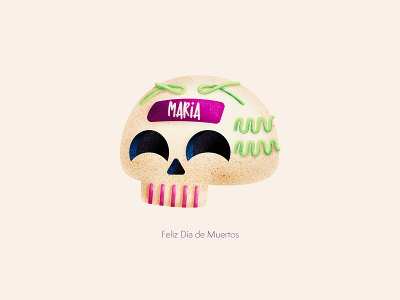 Feliz Dia de Muertos design illustraiton skull sugarskull cute mexico dayofthedead diadelosmuertos diademuertos illustration