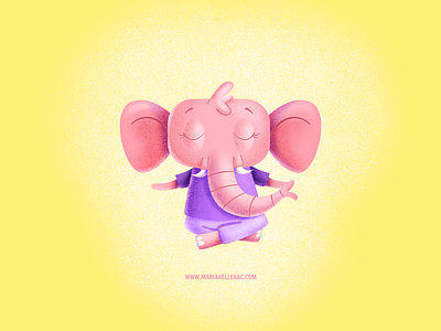 Yoga Elephant cartoon character cute design illustration kids mexico peace relax yoga