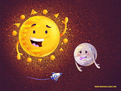 Sun cartoon characters illustration ipad mercury mexico roasted rocket space sun