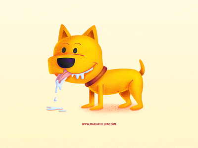 Drooling dog cartoon cute dog drooling illustration illustrator kidlitart kids mexico procreate