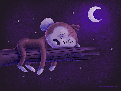 Sleeping Monkey cartoon characters children cute design illustration kidlitart mexico monkey sleep