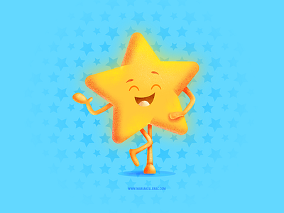 Star cartoon character cute illustration kidlitart mexico photoshop procrate shine star