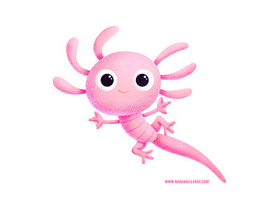 Axolote axolote axolotl characters cute design illustration kids mexico procreate texture