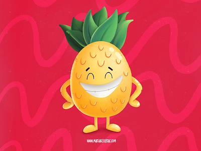 Pineapple cartoon characters cute fruits healthy illustration kidlitart kids mexico pineapple