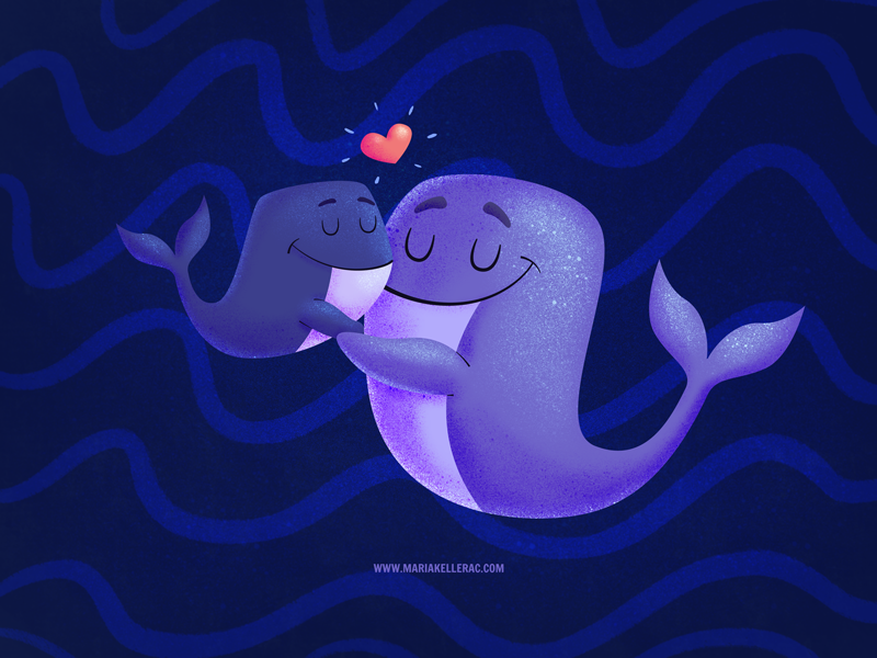 Pure love children art love sea whale kidlitart design ilustracion characters cartoon kids illustration mexico