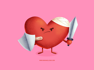 True Warrior cartoon characters corazon cute feelings fighter heart illustration kidlitart mexico procreate warrior