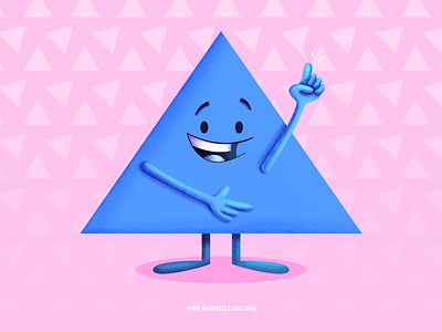 The triangle cartoon characters childre cute illustration kidlitart kids math mexico procreate smile triangle