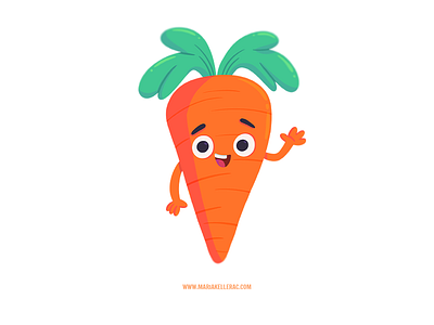 Carrot cartoon character cute design illustration kidlitart kids mexico procreate vegetables