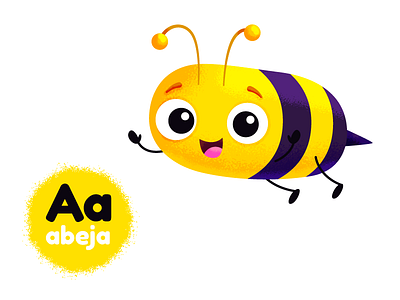 A de abeja abeja alfabeto alphabet animal bee characterart illustrator kidlitart mexico spanish vector vocales vowels