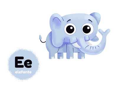 E de elefante alfabetp alphabet animal character art childbook elefante elephant illustrator kidlitart kids mexico vector vocales vowels