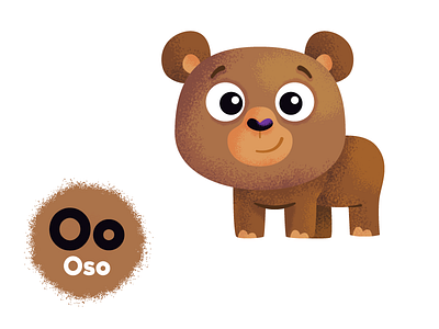 O de oso abc art bear book character characters colour cute draw drawing education illustration illustrator kidlit kids learning oso spanish vector vowels