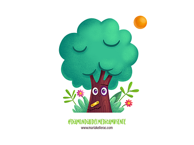Dia Mundial del Medio Ambiente cartoon character children cute envornment illustration ipadart kidlitart kidlitartist mexico procreate tree