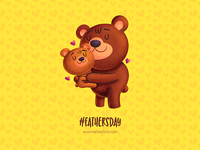 Father's Day 2019 bear cartoon children cute father fathersday hashtag hug illustration kidlitart kids love mexico oso procreate