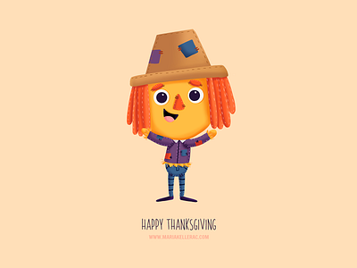 Thanksgiving 2019 cartoon character children cute illustration kidlitart kids mexico procreate scarecrow thanksgiving