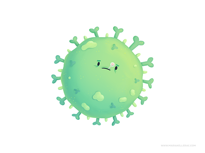 Flu virus cartoon character children cute flu health illustration kidlitart kids mexico procreate virus