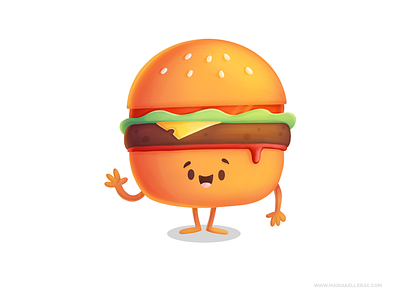 Burger burger cartoon character children cute fastfood illustration kidlitart kids mexico procreate