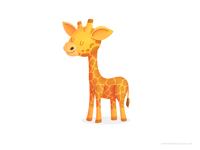 Giraffe cartoon character children cute dailyart giraffe jirafa kidlitart kids mexico procreate wild