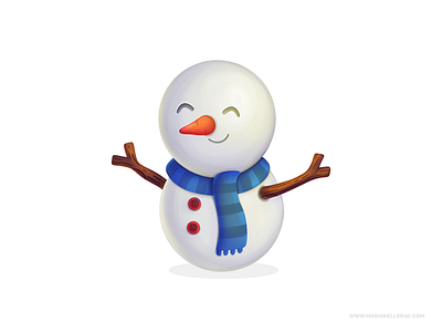 Snowman cartoon character children cute invierno kawaii kids mexico munecodenieve procreate snowman winter