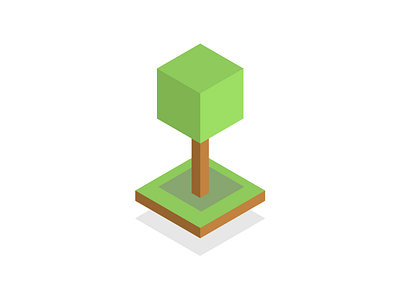 Isometric Design #1 brown design floating graphic design green island tree